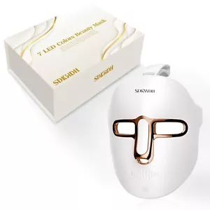 New🔥 LED Face Mask Light Therapy, 7-1 Colors LED Facial Skin Care Mask (Gold) - Picture 1 of 7