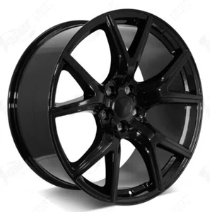Set 4 22" Wheels For Dodge Ram 1500 Durango Dakota 5x139.7 Gloss Black Rims - Picture 1 of 4