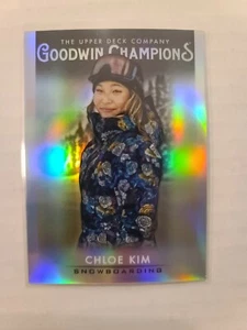 2021 UD Goodwin Champions Chloe Kim #32 Platinum Rainbow Refractor Snowboarding - Picture 1 of 1
