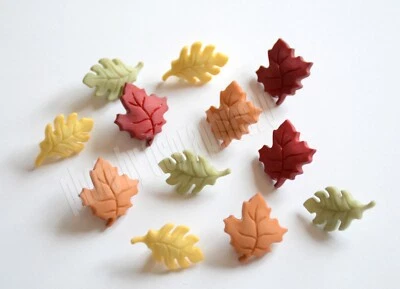 Fall Leaves / Shank Back Autumn Maple & Oak Leaf Buttons / Buttons Galore - Image 1 of 2