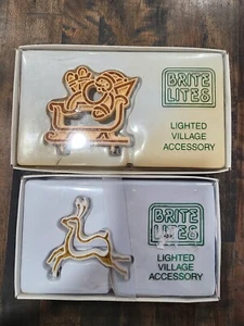 2 Department 56 Village Brite Lites Lighted Reindeer & Santa 52248 - Picture 1 of 14
