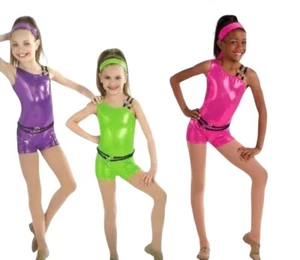 Bing Bang Tanzkostüm Biketard Unitard & Kopfwrap Jazz Tap Farbe & Größenwahl - Bild 1 von 4