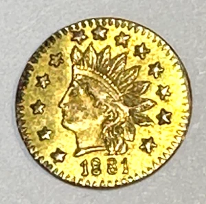 Genuine 1881 California Gold Half $1 BG-1069 Unc. Details Best Price Ebay* CHRC - Picture 1 of 2