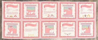 Vintage Wamsutta Auntie Em’s Recipes & Baked Goods Cotton Fabric Panel 17" x 44" - Image 1 of 2