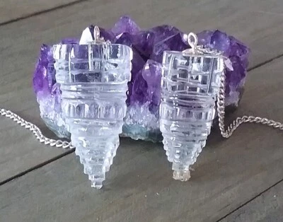 SRI YANTRA CRYSTAL Dowsing Pendulum,Crystal Sphatik Shree Yantra PENDULUM