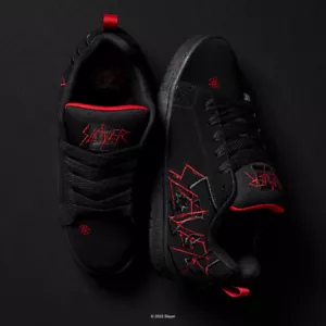 ZAPATOS SLAYER X DC COURT GRAFFIK ZAPATILLAS NEGRAS Y ROJAS (UK 8 EUR 42) - Imagen 1 de 7