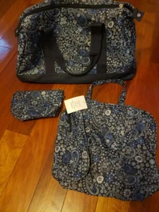 Blue Floral 3 Piece Travel Bag Set - Picture 1 of 4