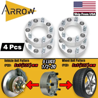 4 adaptadores espaciadores de rueda de 2" de espesor 5x5 para: Jeep Grand Cherokee Wrangler Foto 1 de 3