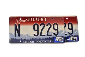Placa de licencia de patatas famosas de Idaho N 9229 (un par) - Imagen 1 de 4