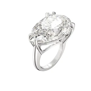 Anillo de cóctel Swarovski Mesmera corte trillante, blanco, chapado en rodio talla EE. UU. 8 - Imagen 1 de 9