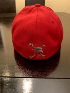 Vintage Oakley Cap SCATTER SKULL Software Y2K Embroidered Hat Red Size L-XL - Picture 1 of 10