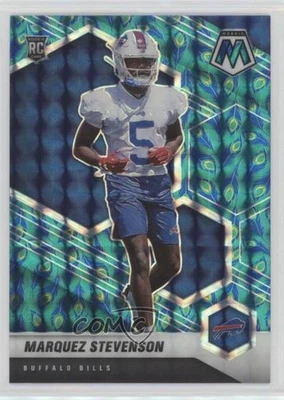 2021 Panini Mosaic Rookies Choice Peacock Prizm Marquez Stevenson #390 Rookie RC - Image 1 of 2