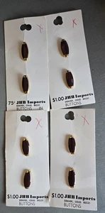 8 x JHB International Brown/Gold Buttons  - Carded - 3/4" (#30091) - Picture 1 of 3