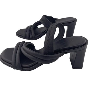 NWOT Caslon Black Leather Strap Block Heel Sandal Size 4M - Picture 1 of 7
