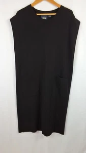 Vestido Maeve Anthropologie Negro Tejido Suéter Midi Otoño Minimalista Columna Muscular - Imagen 1 de 12