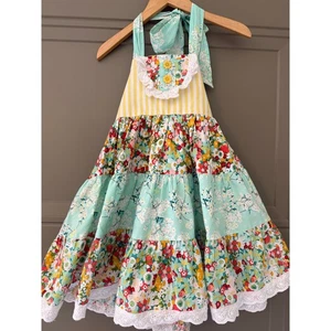 Haute Baby Boutique tiered Halter Boho Ruffle Dress 4  - Picture 1 of 4