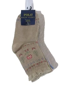 NWT Polo Ralph Lauren Girls Casual Crew Socks 3-Pairs 2-4T Multi-Color - Picture 1 of 2