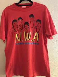 Men’s Vintage N.W.A Straight Outta Compton Red T Shirt Size Extra Large (XL) - Picture 1 of 4