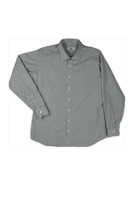 Oxxford Clothes Mens Gray WHT Cotton Dress Shirt 17 MINT Hand Tailored In USA - Picture 1 of 5