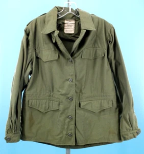 VTG Women's 70s Olive Green US Army Field Jacket Sz 16 R / M 1970s OG-107 M43 - Picture 1 of 16