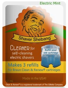 15 Refills for Braun Clean & Renew® cartridges =5xShaver Shebang-Electric Mint