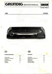 GRUNDIG Service Manual  ETUDE Plattenspieler   4/88 - Bild 1 von 1