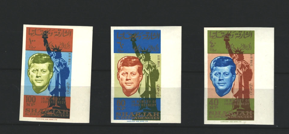 SHARJAH UAE  MNH  IMPERFORATE KENNEDY PRESIDENT SET  STAMPS LOT (SARJ 386) - Image 1 of 1