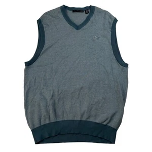 Suéter Chaleco Greg Norman Azul Tejido Cuello en V Sin Mangas Talla XL Golf Algodón - Imagen 1 de 10