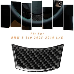 Car 1pcs Carbon Fiber Steering Wheel Chin Sticker Trim For BMW 5 E60 2005-2011 - Picture 1 of 6