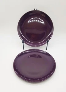 2 pc IKEA Fargik Plum Eggplant Dark Purple 10.5" Ceramic Dinner Plates 120 11 - Picture 1 of 15