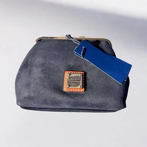 Dooney & Bourke NAVY Suede Large Frame Purse Clutch NWT - Picture 1 of 5