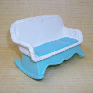 VTG 1993 Fisher Price Loving Family Furniture Wicker Rocking Sofa Porch Rocker - Picture 1 of 17