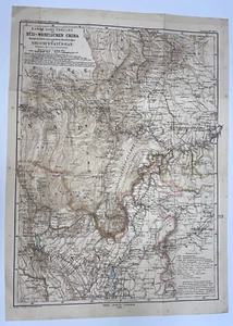 SOUTHWEST CHINA SSU-CHUEN & YUN-NAN 1883 HASSENSTEIN ANTIQUE MAP 19TH CENTURY - Picture 1 of 17