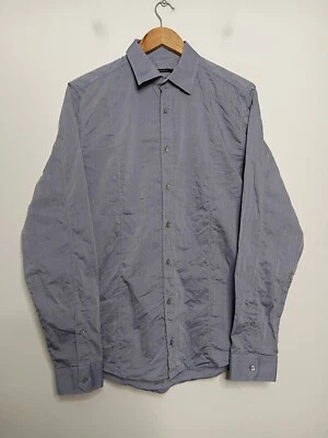 Gucci Shirt Mens Fits L Large Blue Slim Made In Italy Designer Cotton Business - Image 1 of 4