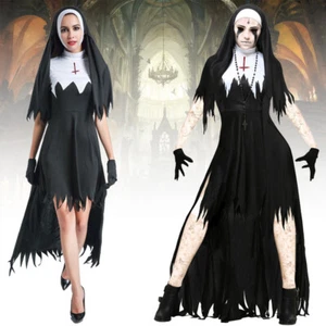 Halloween Kostüm Damen Zombie Nonne Schwester Ordensschwester Karneval Fasching - Bild 1 von 27