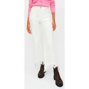 Maje White Straight Leg Jeans US 24 Frayed Hem Size 34/XS NWT 100% Cotton $265 - Picture 1 of 7