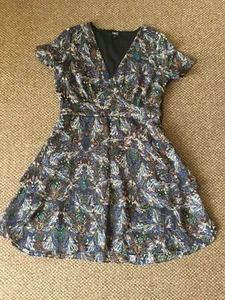 Black Paisley Print Lightweight Summer Dress M (12) - Picture 1 of 3