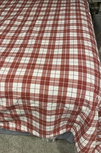EDDIE BAUER Plaid Red & White 100% Cotton Full Size Duvet 1 Pillowcase - Picture 1 of 10