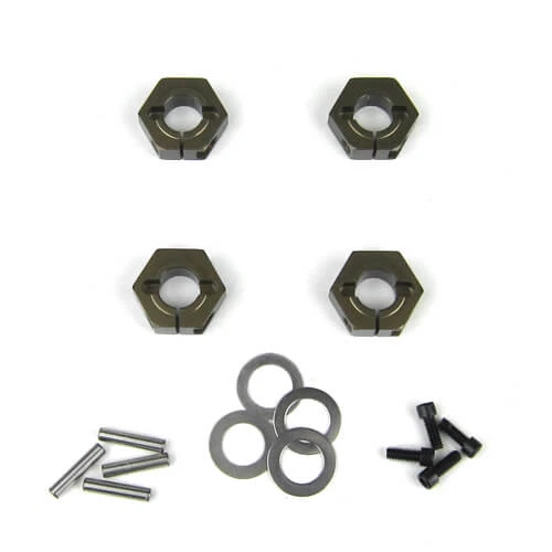 Tekno TKR5571A – Wheel Hexes (12mm, clamping, aluminum, 4pcs) - Image 1 of 1