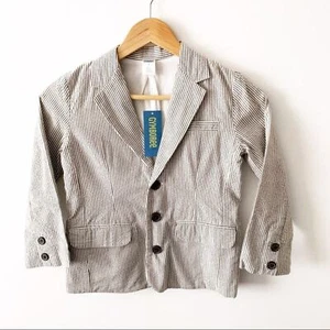 Gymboree Boys Grey White Stripe Seersucker Jacket - Picture 1 of 7