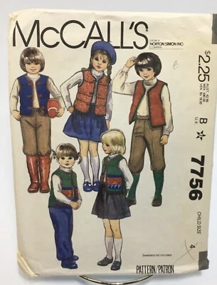 Knickers Vest Pants Skirt Child Size 4 7756 Cut 80s Sewing Pattern - Image 1 of 2