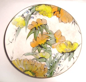 Schöne MID CENTURY MODERN florale LILYAN BACHRACH Emaille auf Kupferplatte 6 7/8" - Bild 1 von 3