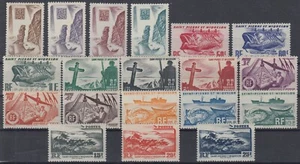 SAINT PIERRE & MIQUELON : SERIE COMPLETE N° 325/343 NEUVE* GOMME TRACE CHARNIERE - Picture 1 of 2