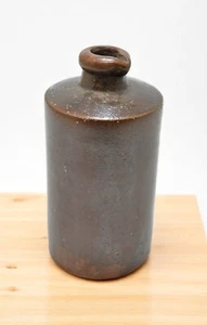 Antique Brown Sand Stone Ink Bottle Original Old Hand Crafted - Picture 1 of 6