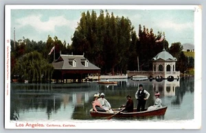 Postkarte Bootfahren auf Eastlake Los Angeles Kalifornien A7 - Bild 1 von 2