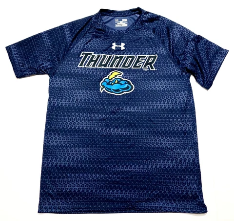 Trenton Thunder T Shirt M Under Armour Performance Heatgear Blue MiLB Mens Cover