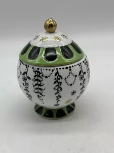 Zuccheriera Anthropologie SUGAR POT ~ oro verde nero bianco stile Art Nouveau - Foto 1 di 9
