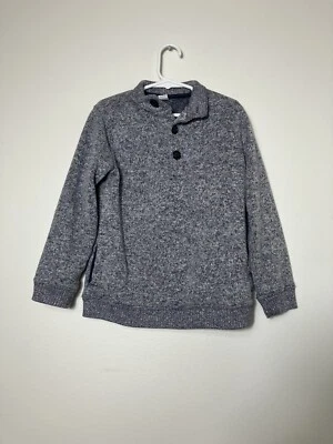 Janie And Jack Pullover Sweater Boys Sz 6 Gray Preppy Casual Pockets 1/4 Button - Image 1 of 4