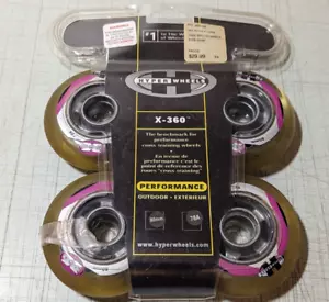 4pc set of Hyper Wheels X-360 80mm Inline Skate Wheels 78a Vintage - Picture 1 of 7