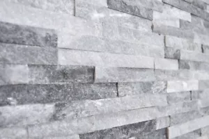 Sample of Ice Grey & White Quartz 3D Split Face Wall Cladding Tiles - Sparkly - Picture 1 of 10